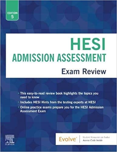 Admission Assessment Exam Review E Book 5th Edition 2020 By HESI