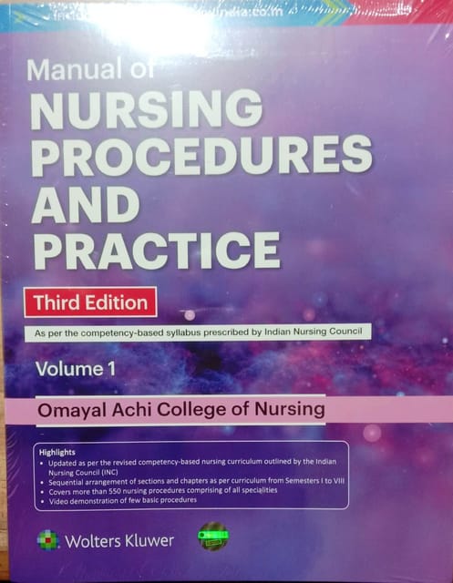 Manual Of Nursing Procedures And Practice 3rd Edition 2022 By Omayal Achi