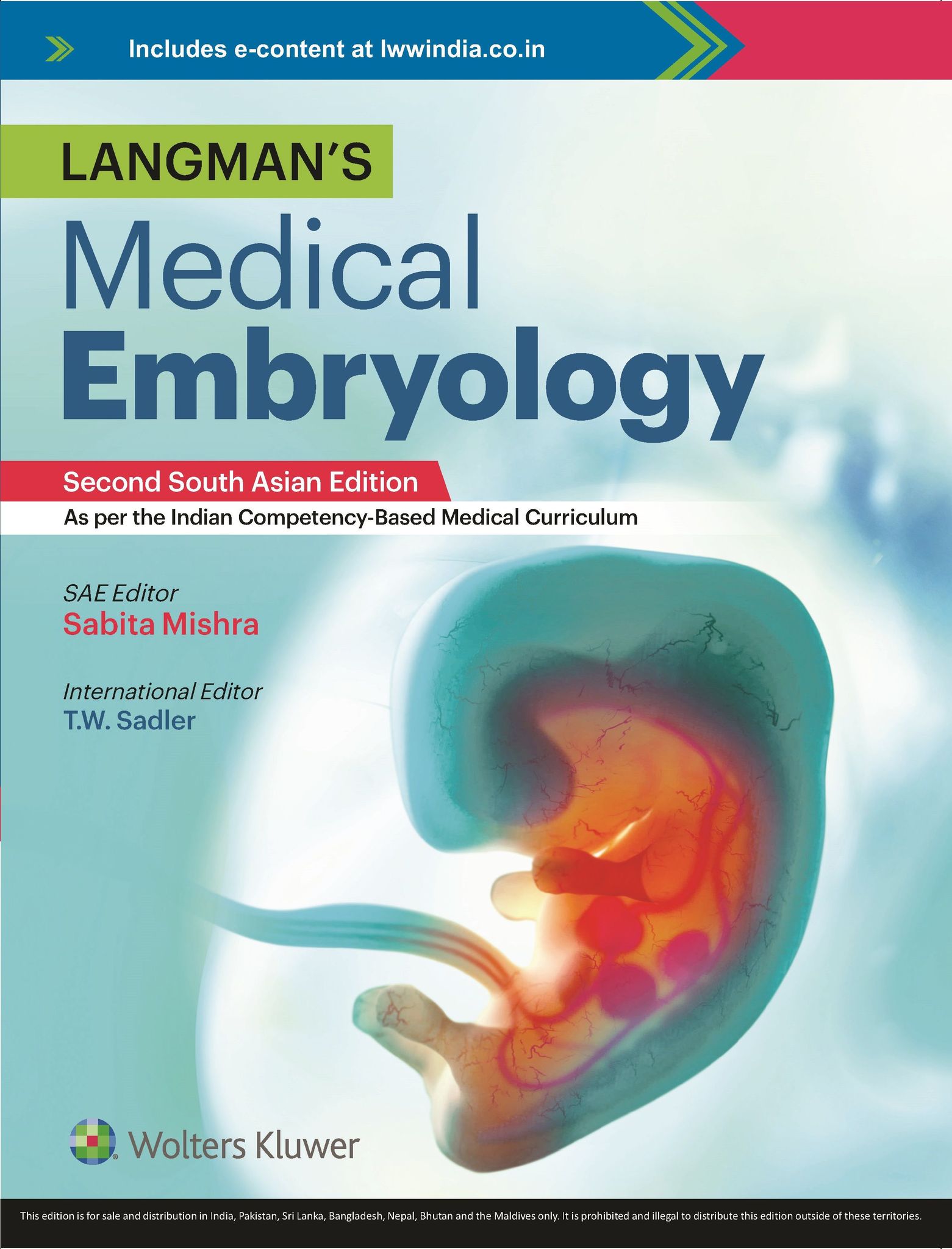 Langman Medical Embryology 2nd South Asia Edition 2023 by Sadler