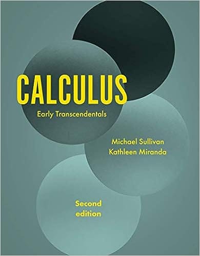 Calculus Early Transcendentals 2nd Edition 2019 By Sullivan M