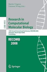Research In Computational Molecular Biology 12Th Annual International Conference Recomb 2008 Singapore March 30 April 2 2008 Proceedings 2008 By Vingron M