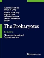 The Prokaryotes Alphaproteobacteria And Betaproteobacteria d 4th Edition 2014 By Rosenberg