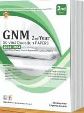 GNM 2nd Year Solved Question Papers (2024-2014) based on Punjab Nurses Registration Council 2024 By Sandeep Kaur