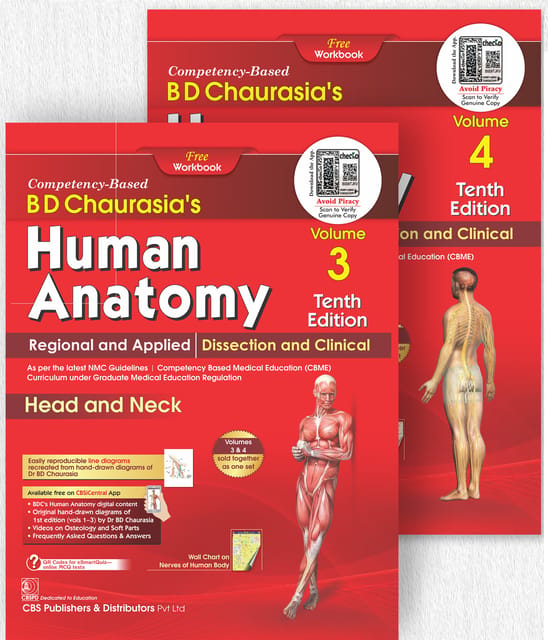 BD Chaurasia Human Anatomy Volume 3 & 4, 10th Edition 2024