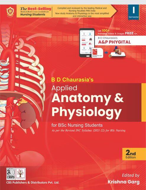 BD Chaurasia Applied Anatomy & Physiology for BSc Nursing Students 2nd Edition 2025 By Krishna Garg