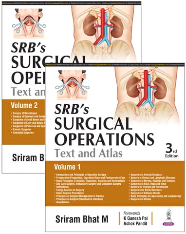 SRBs Surgical Operations Text and Atlas Set of 2 Volumrs 3rd Edition 2025 By SriRam Bhat M