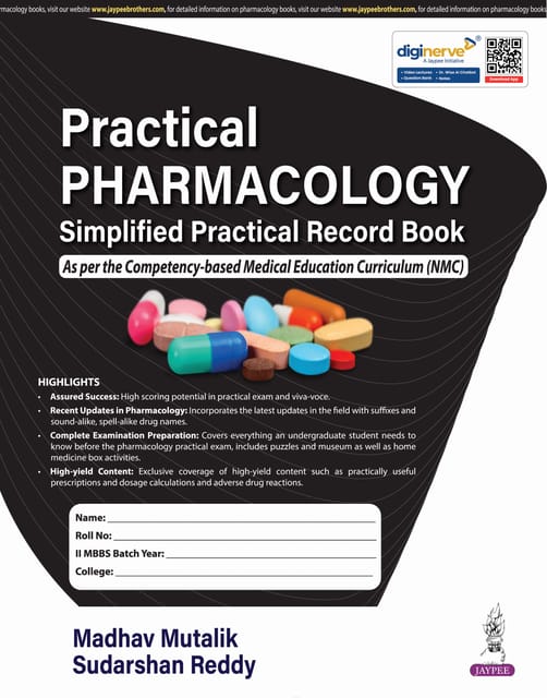 Practical Pharmacology Simplified Practical Record Book 1st Edition 2025 By Madhav Mutalik