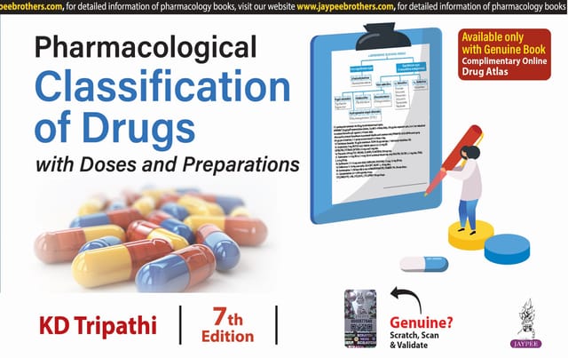 Pharmacological Classification Of Drugs With Doses And Preparations 7th Edition 2025 By Kd Tripathi