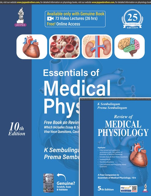 Essentials Of Medical Physiology with Free Book On Review Of Medical Physiology 10th Edition 2025 By K Sembulingam